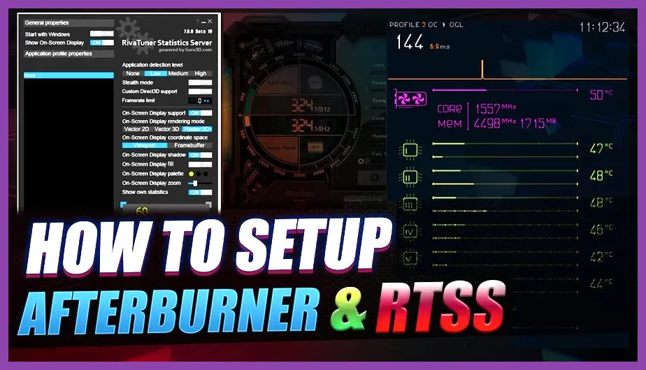 MSI Afterburner overlay displaying framerate, frame time, and GPU usage while playing Avowed