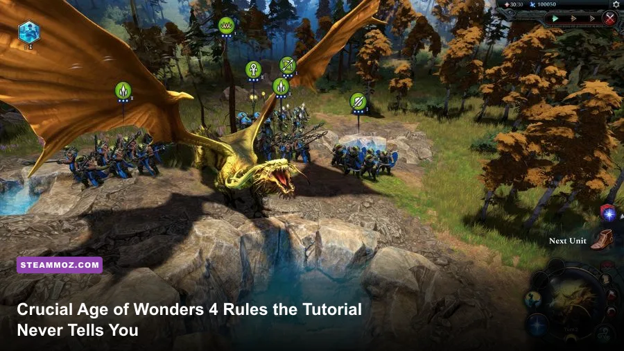 Age of Wonders 4 epic tactical combat confrontation with magic and heroes