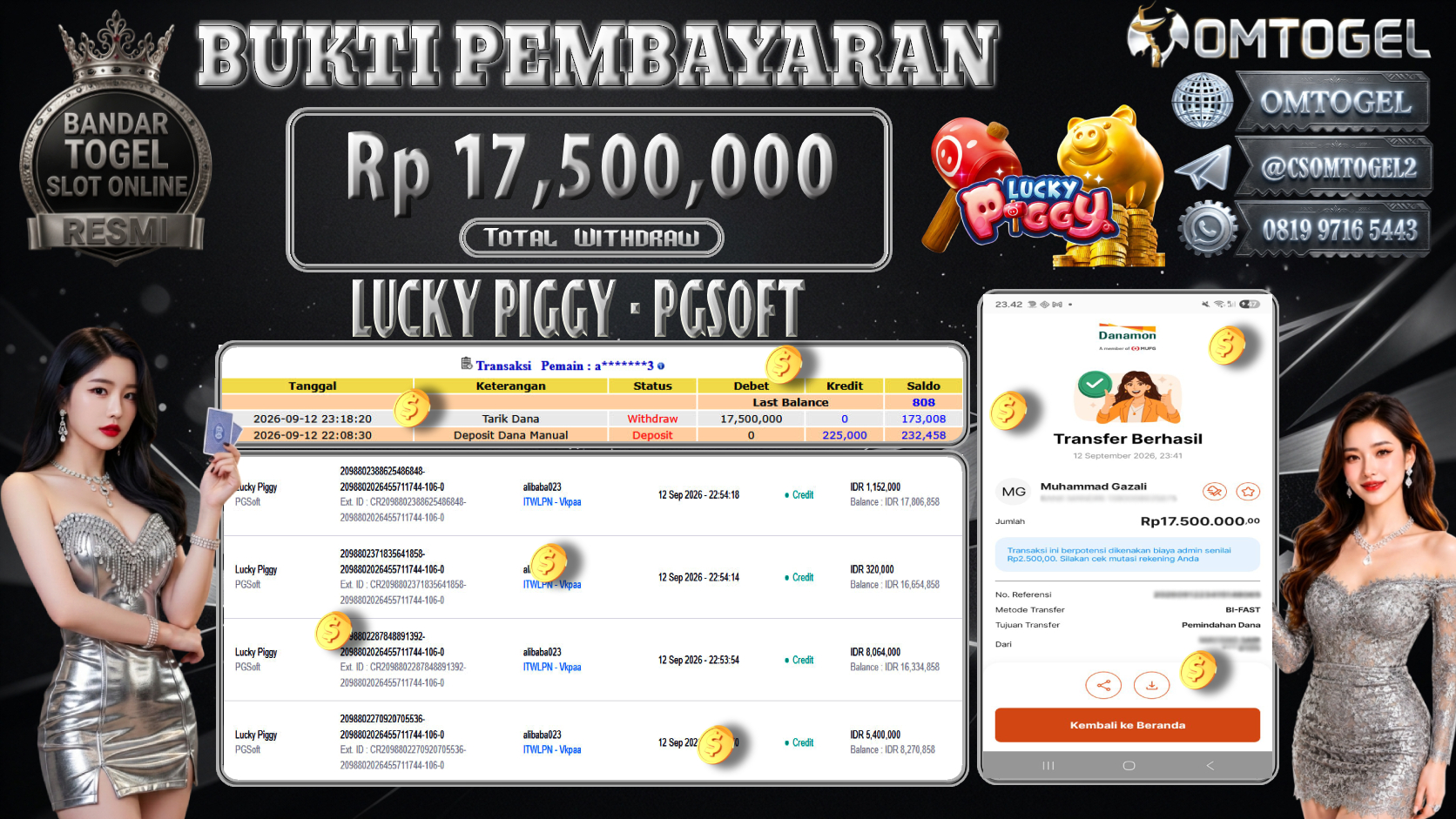 OMTOGEL JACKPOT PG SOFT LUCKY PIGGY Rp.17,500,000,- DIBAYAR LUNAS