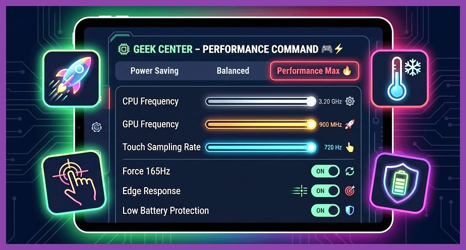 Settings screen for performance tweaks on Android