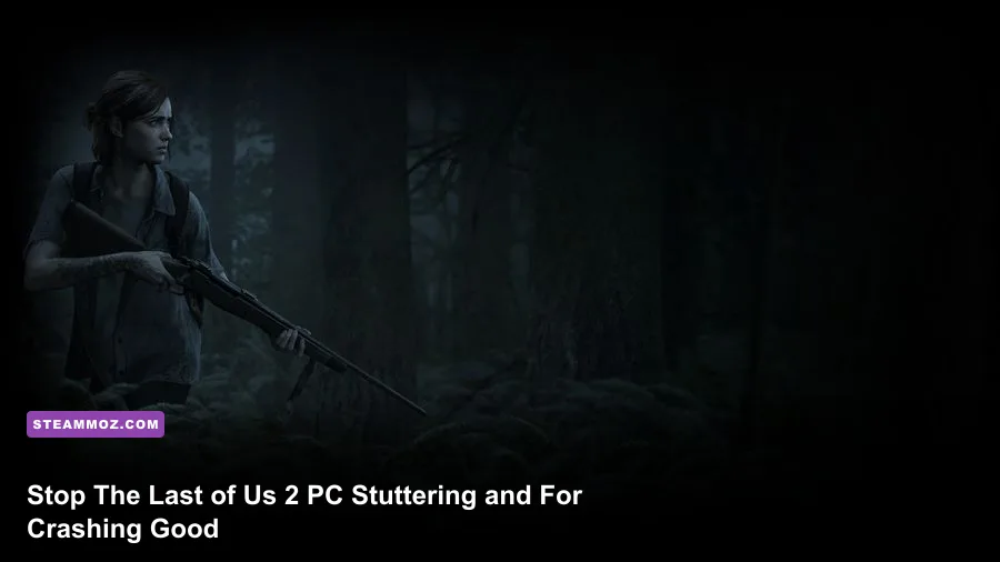 Ellie aiming a bow in the rainy overgrown ruins of Seattle in The Last of Us Part 2