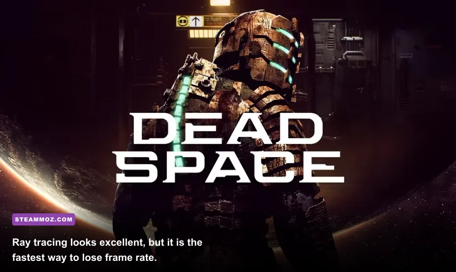 Dead Space remake dark corridor with ray-traced lighting and reflections