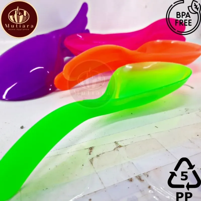 Centong Plastik Nasi / Souvernir Pernikahan Arisan Seminar / Sovenir Kh Pelangi Rainbow Warna - Gambar 4