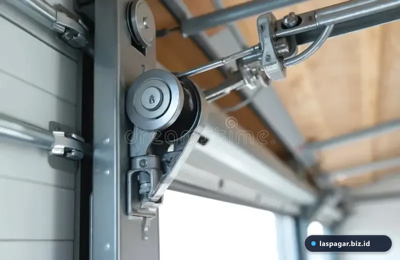 komponen rel dan roda gantung pintu garasi besi bearing presisi