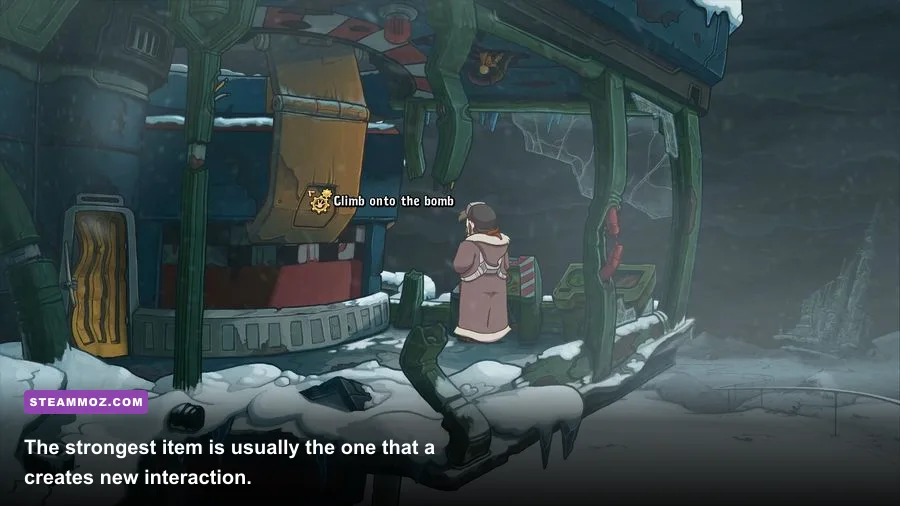 Rufus solving a puzzle in Deponia Doomsday