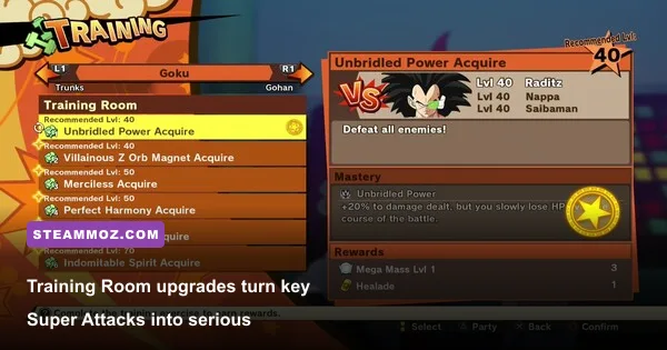 Capsule Corporation training room upgrades in DRAGON BALL Z KAKAROT
