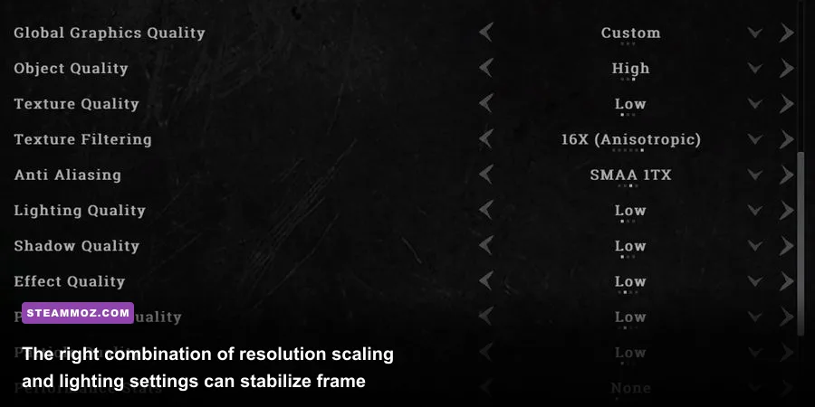 Hunt Showdown 1896 PC graphics settings menu showing resolution and DLSS options