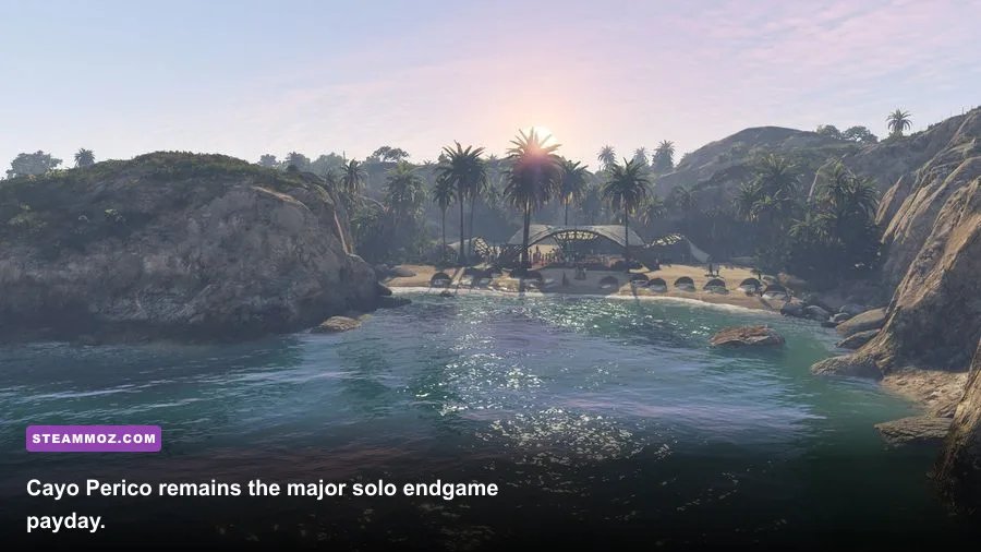 Cayo Perico Heist compound infiltration in Grand Theft Auto V Enhanced