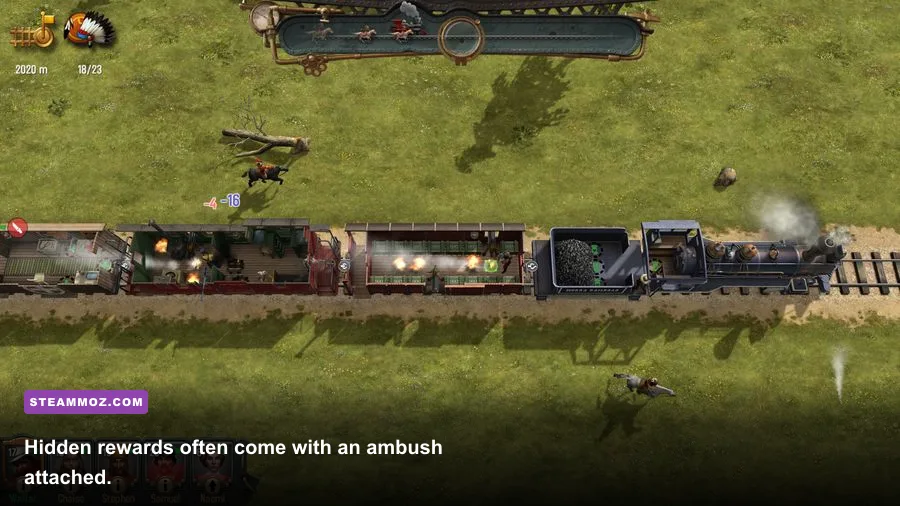 Bounty Train crew defending a locomotive from armed bandits
