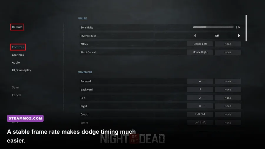 DARK Cult of the Dead PC graphics settings menu