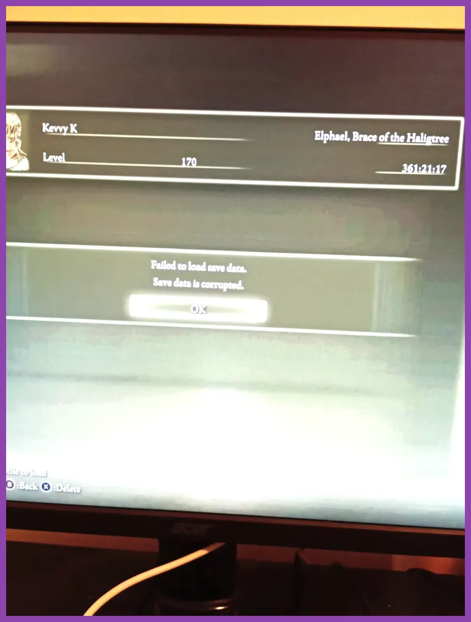 Elden Ring corrupted save file error