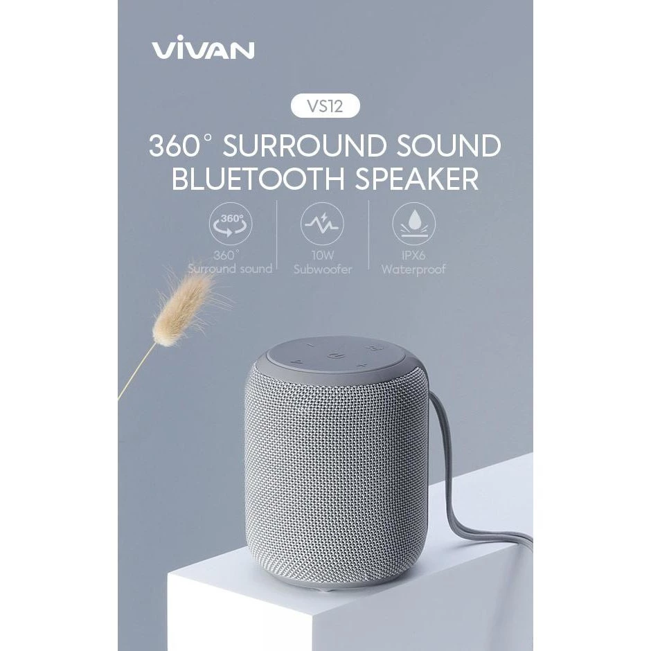 VIVAN VS12 Speaker Bluetooth 5.3 Sound Quality Waterproof Ipx6 10W - Gambar 3