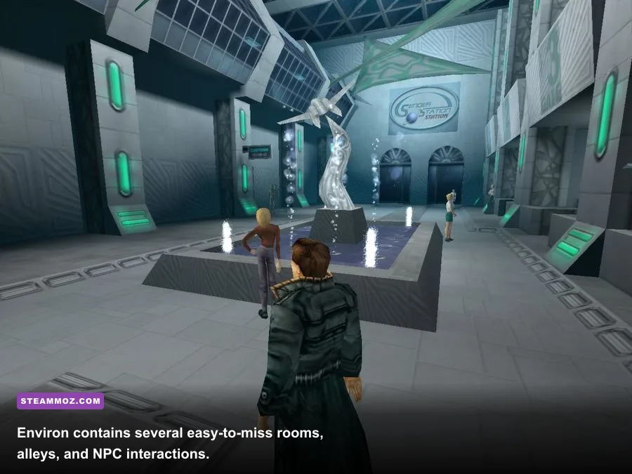 Anachronox Environ city streets and buildings gameplay