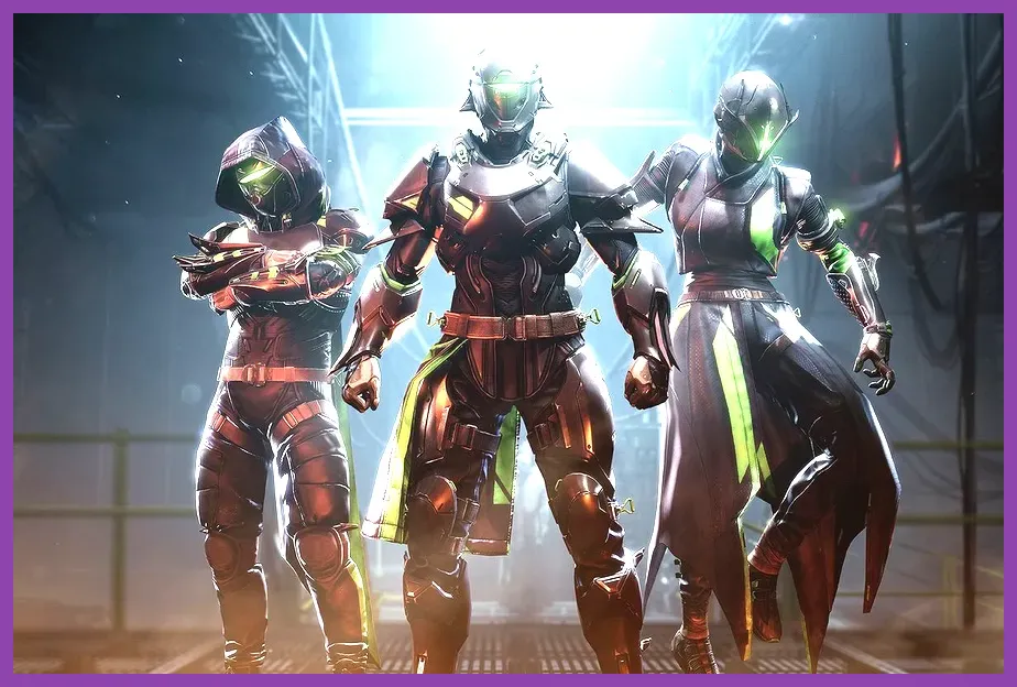Destiny 2 fireteam equipped with exotic weapons
