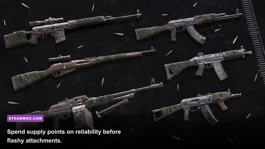 Insurgency Sandstorm AKM weapon customization and attachment menu