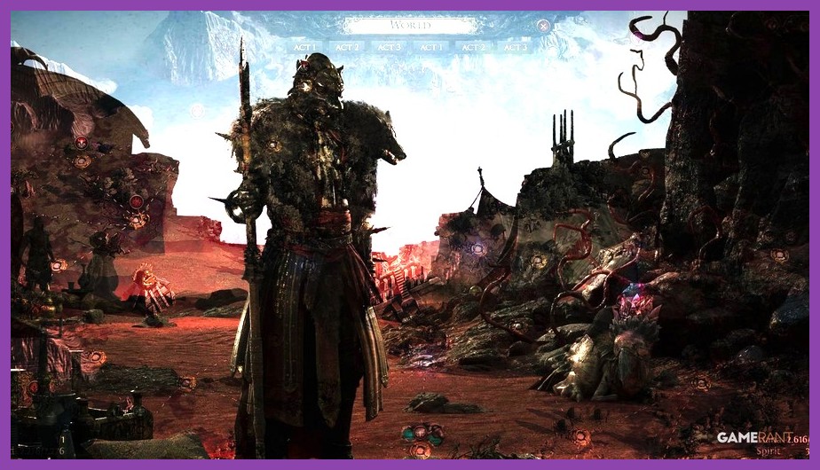 High-level character tackling a challenging endgame boss