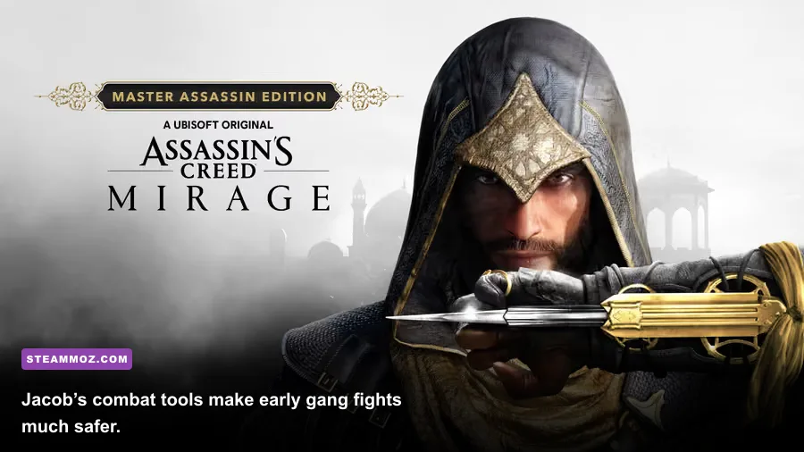 Jacob Frye fighting enemies with brass knuckles in Assassin's Creed Syndicate