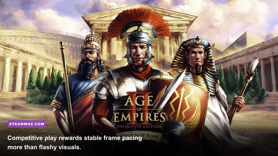 Age of Empires II Definitive Edition ranked multiplayer match with villagers and military units