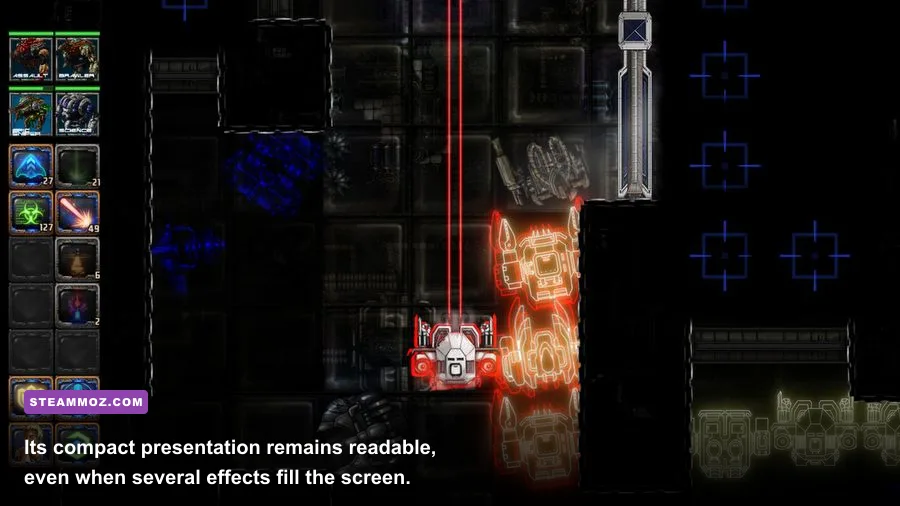 Bionic Dues PC gameplay showing its dark isometric cyberpunk presentation