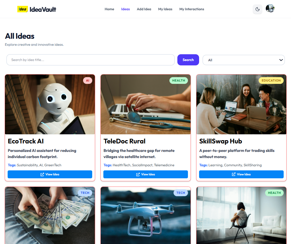 IdeaVault Platform