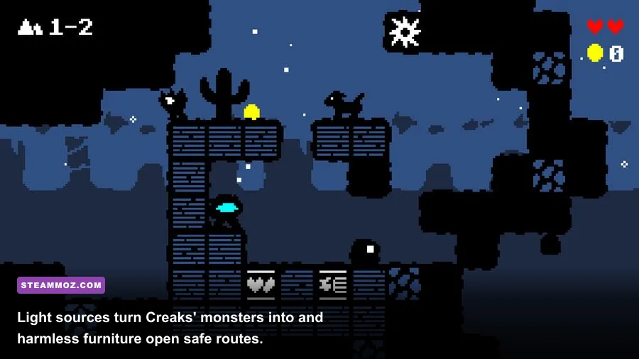 Creaks dog enemy trapped by a movable light during an underground puzzle