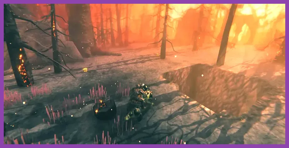 Asksvin lizard mount roaming the Ashlands biome in Valheim