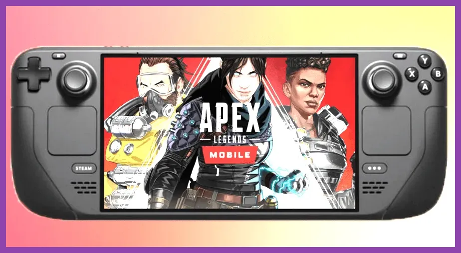Apex Legends trio of Legends on Steam Deck displaying ping and health bars