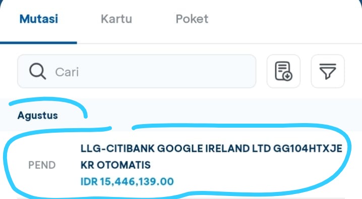 Bukti Transfer AdSense 1