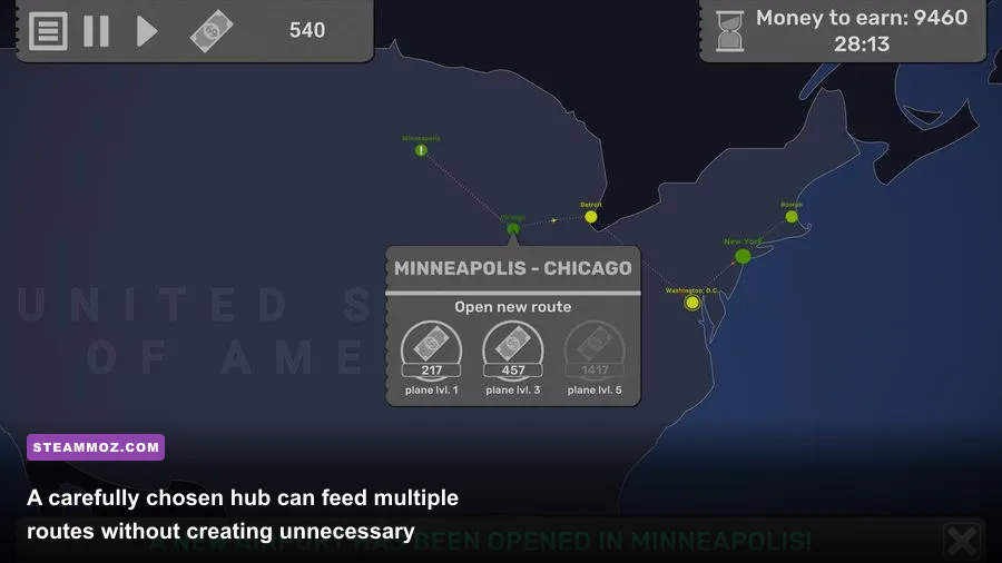 Fly Corp hub airport connecting several regional destinations