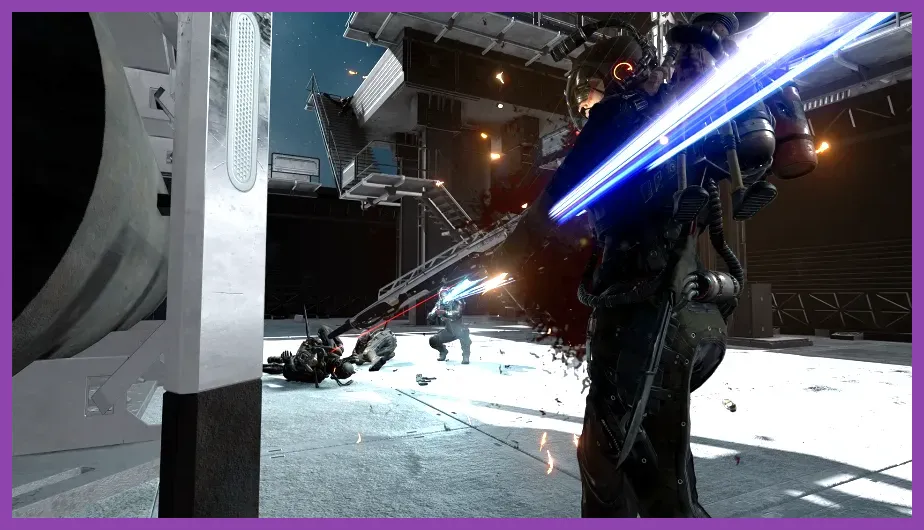 Firing the legendary Revenant Magshear rifle in Starfield