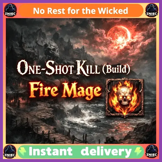 No Rest for the Wicked mage casting Fireball with a staff during combat