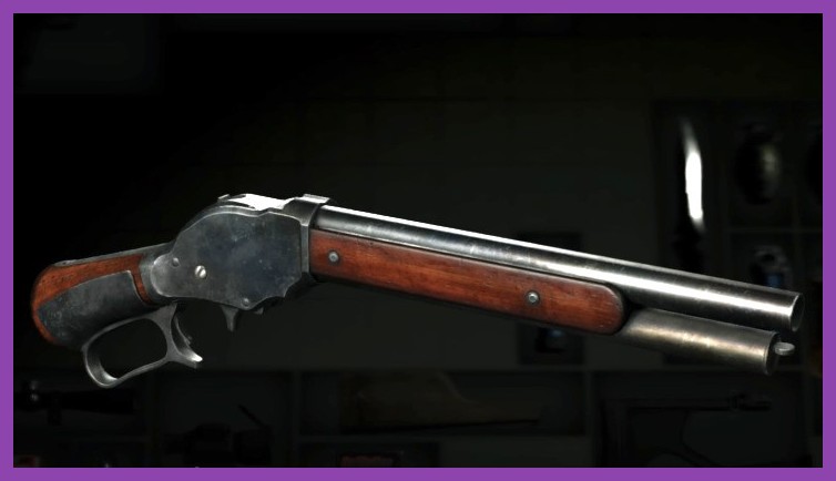 Closeup of the shotgun weapon in Resident Evil 4 Remake