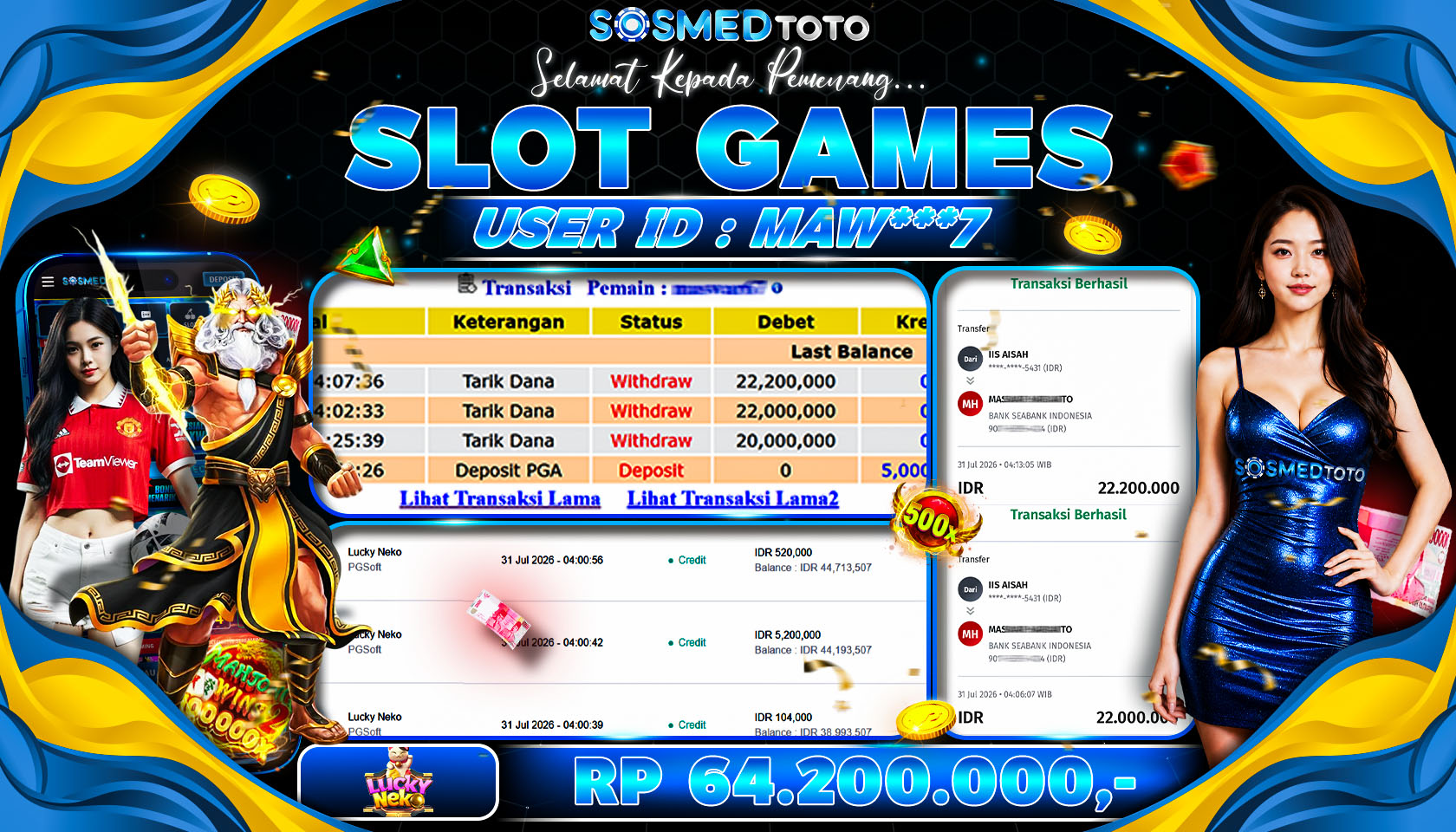 SOSMEDTOTO JACKPOT SLOT 64.2 JT LUNASS !