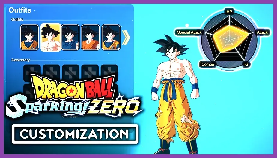 Gear customization in Dragon Ball Sparking Zero