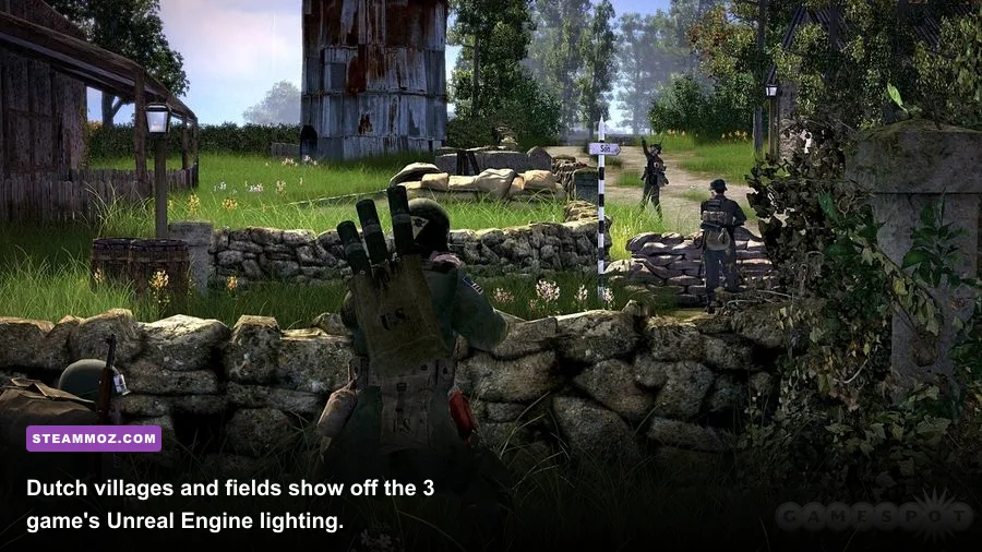 Brothers in Arms Hell's Highway Dutch countryside combat environment