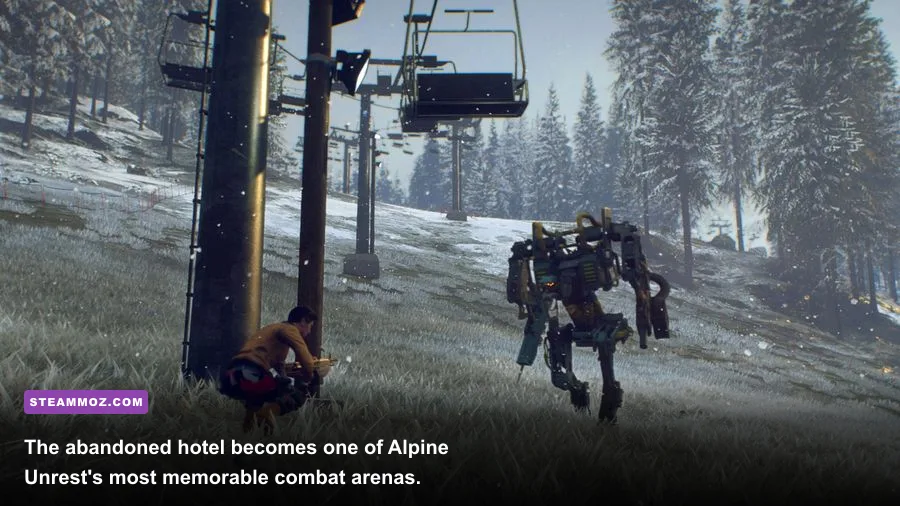 Generation Zero Alpine Unrest hotel combat against machines on Himfjäll