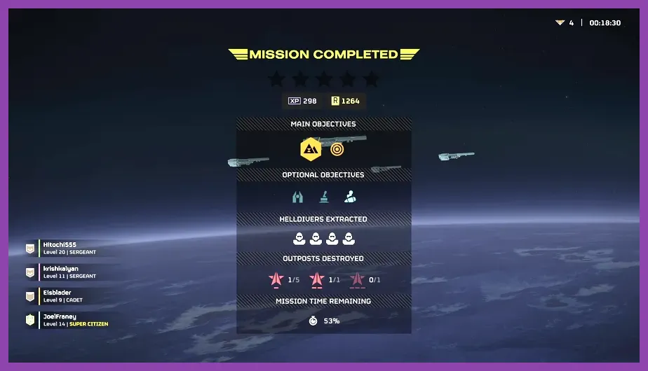 Map screen highlighting Cybele and Super Earth missions