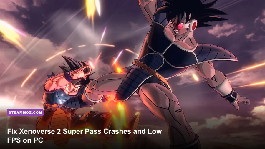 Dragon Ball Xenoverse 2 Super Pass characters fighting in a dramatic HD battle