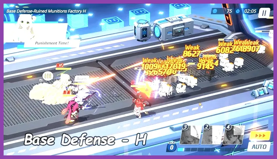 Blue Archive special commission base defense combat screen