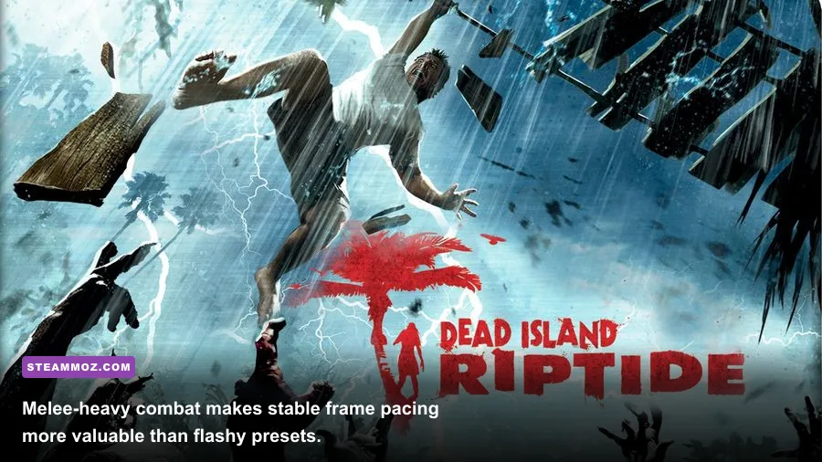 Sam B fighting zombies with a weapon in Dead Island Riptide Definitive Edition