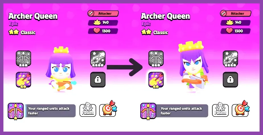 Squad Busters character evolution progression menu