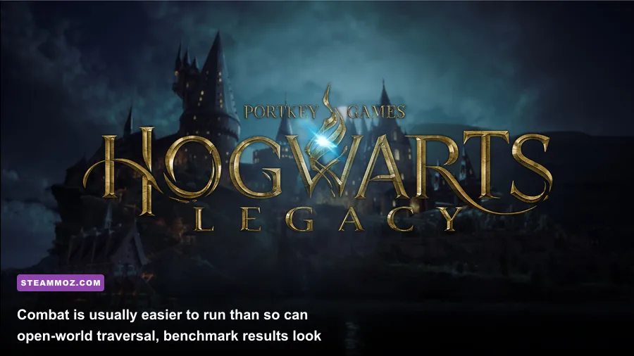 Hogwarts Legacy wizard combat against dark wizards in a detailed arena