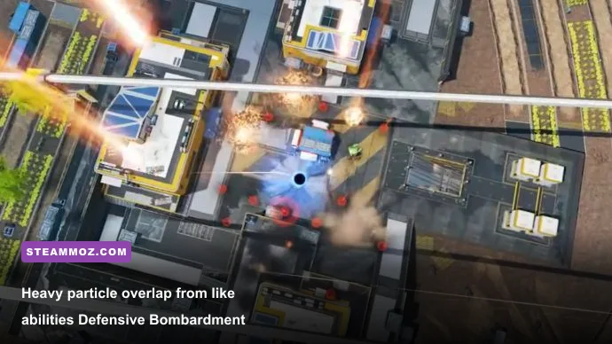 Gibraltar bombardment and Bangalore smoke causing visual particle effects in Apex Legends