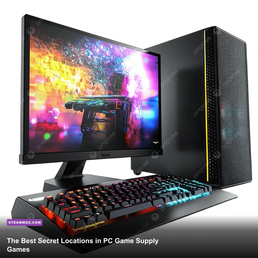 Collage of secret locations and Easter eggs from popular PC games