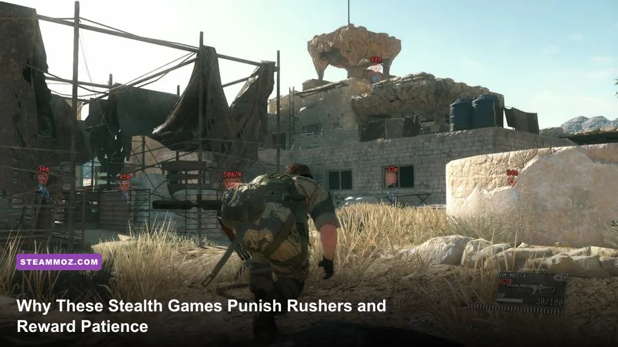 Snake crawling through grass in Metal Gear Solid V Phantom Pain