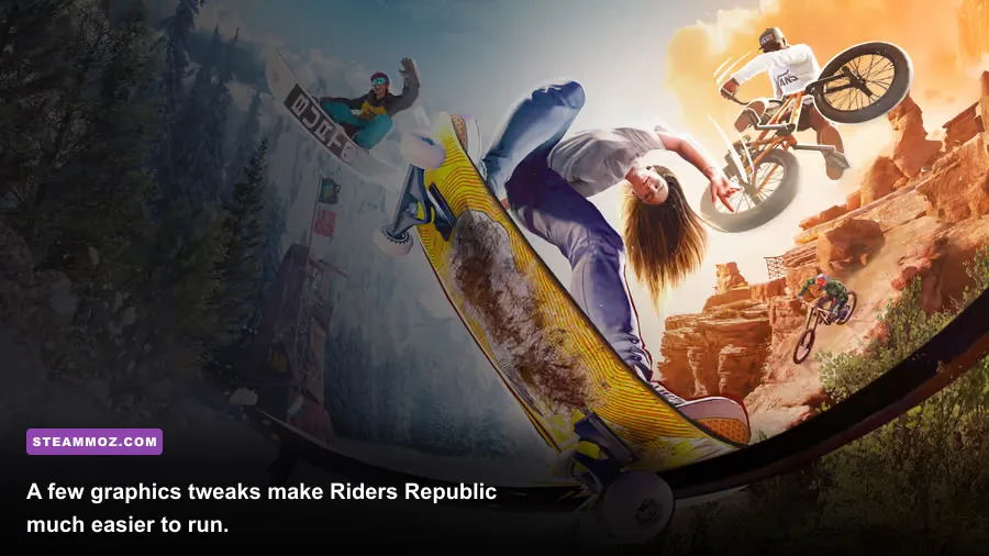 Riders Republic PC graphics settings menu showing quality and display options