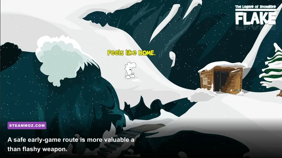 FLAKE The Legend of Snowblind early game snowy village route