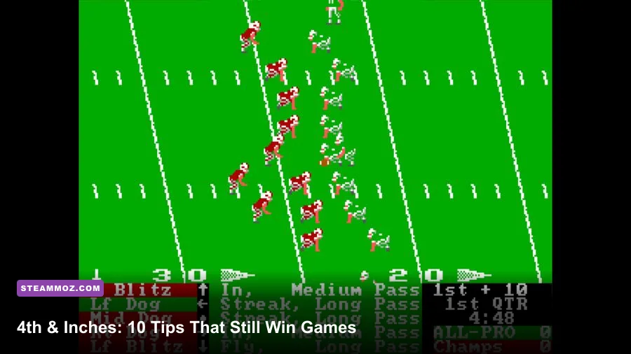 4th & Inches football gameplay from the classic Accolade computer game