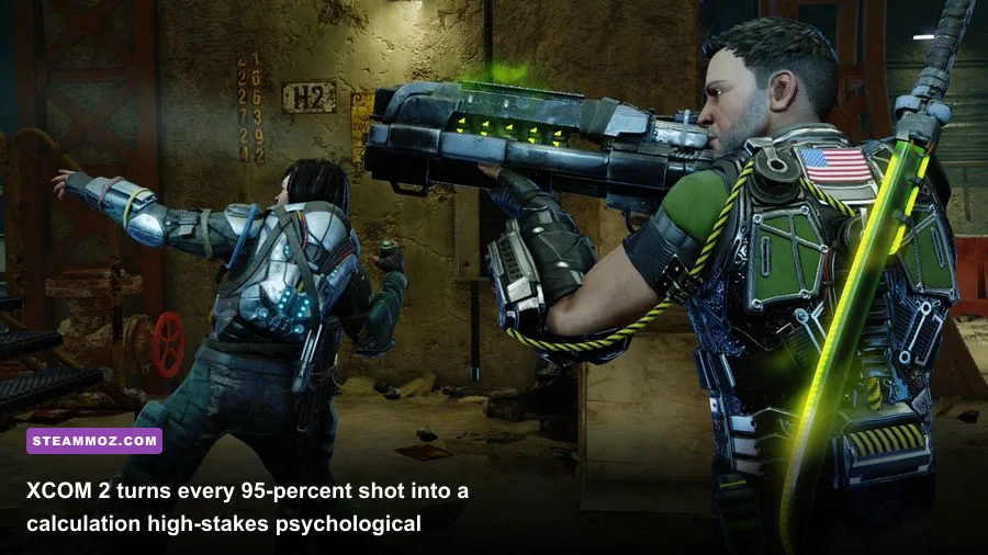 Tactical turn-based squad combat in XCOM 2 War of the Chosen with concealment mechanics