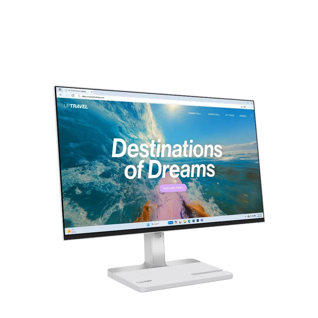 Lenovo Monitor 24 Inch L24D-4C IPS FHD 1080P 1MS 144Hz AMD FREESYNC ERGONOMIC SPEAKER USB-C Silver